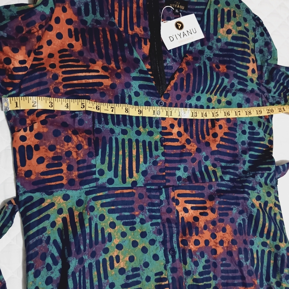 NWT D'IYANU Colorful Patterned Maxi Dress With Pockets - Picture 9 of 16
